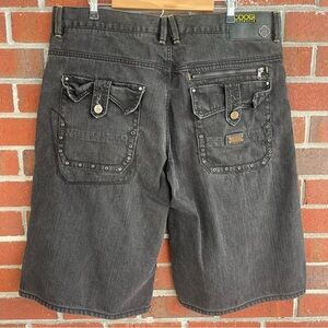 VTG Coogi Y2K Black Light Wash Jean Shorts 40